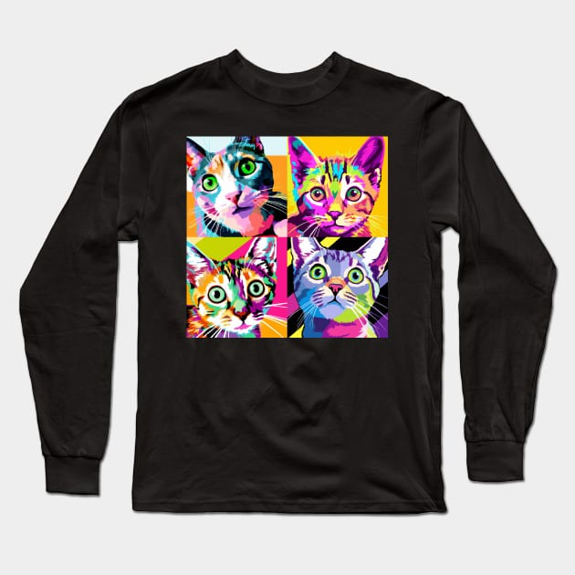 Pixie-bob Pop Art - Cat Lover Gift Long Sleeve T-Shirt by PawPopArt